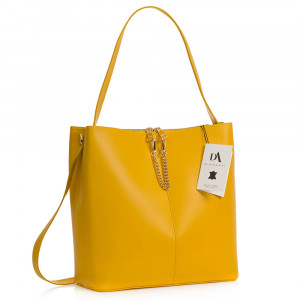 Geanta dama din piele naturala DiAmanti Ysabelle Giallo